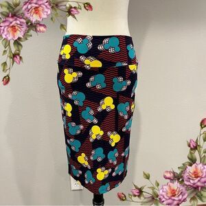 LuLaRoe Mickey Mouse ears Print Cassie Pencil Skirt size medium